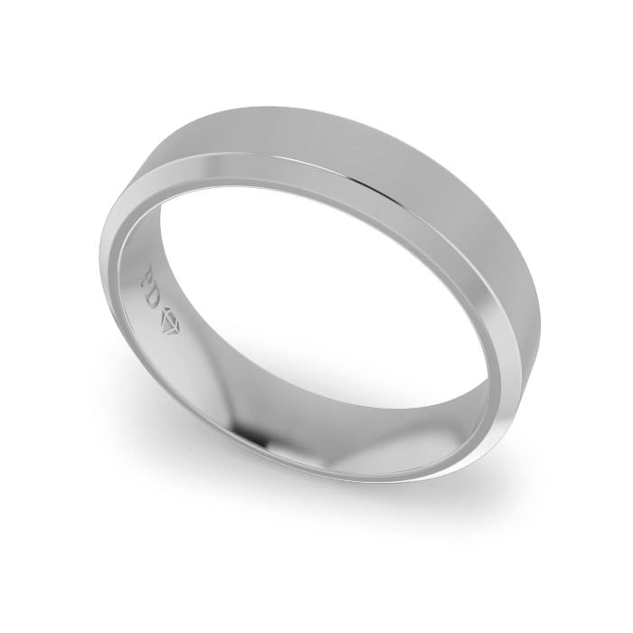 Ladies-Wedding-Ring-Platinum-Bevelled-5mm Ladies-Wedding-Ring-Platinum-Bevelled-5mm