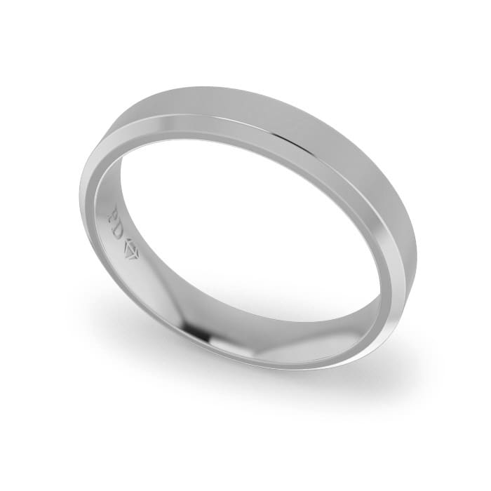 Ladies-Wedding-Ring-Platinum-Bevelled-4mm Ladies-Wedding-Ring-Platinum-Bevelled-4mm