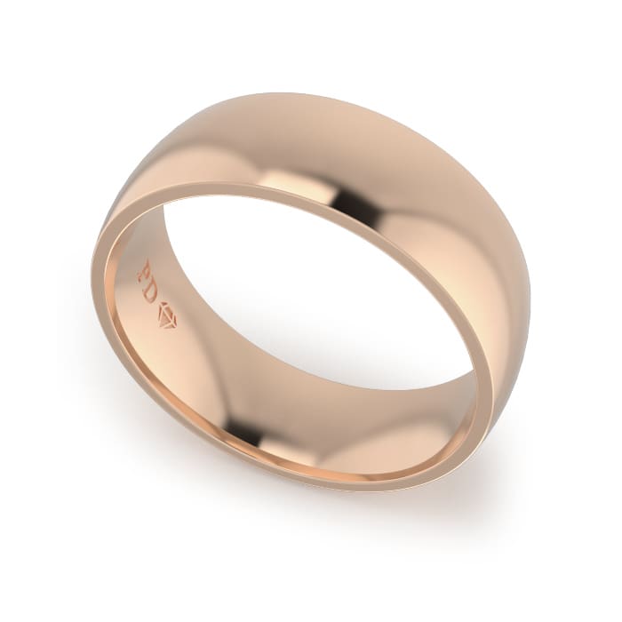 Gents-Wedding-ring-Rose-Gold-Quater-Round-7mm