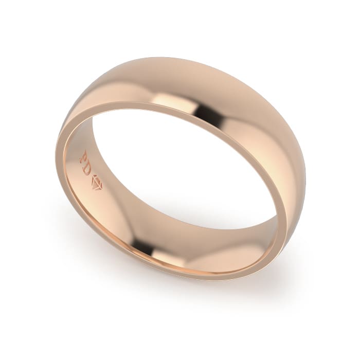 Gents-Wedding-ring-Rose-Gold-Quater-Round-6mm