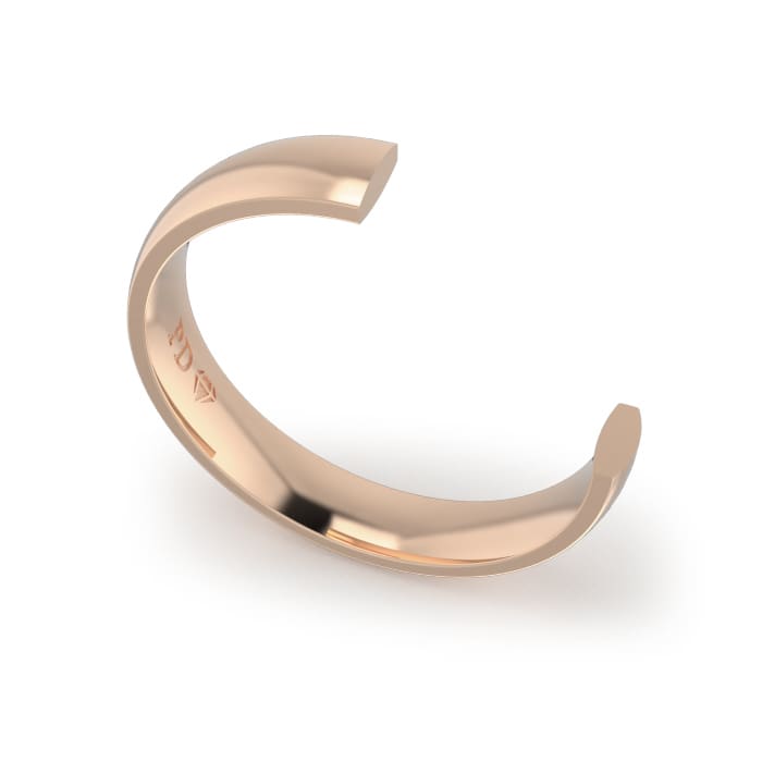 Gents-Wedding-ring-Rose-Gold-Quater-Round-5mm
