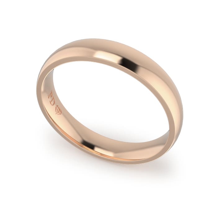 Gents-Wedding-ring-Rose-Gold-Quarter-Round-4mm