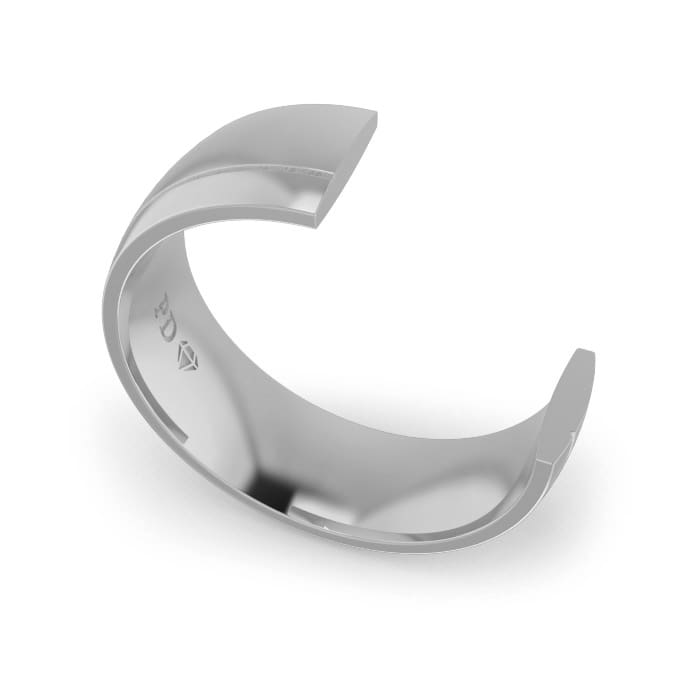 Gents-Wedding-Ring-White-Gold-Single-Groove-7mm-CROSS SECTION Gents-Wedding-Ring-White-Gold-Single-Groove-7mm-CROSS SECTION