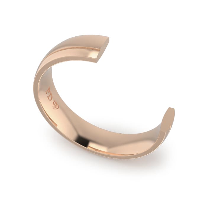 Gents-Wedding-Ring-Rose-Gold-Single-Groove-5mm-CROSS SECTION Gents-Wedding-Ring-Rose-Gold-Single-Groove-5mm-CROSS SECTION