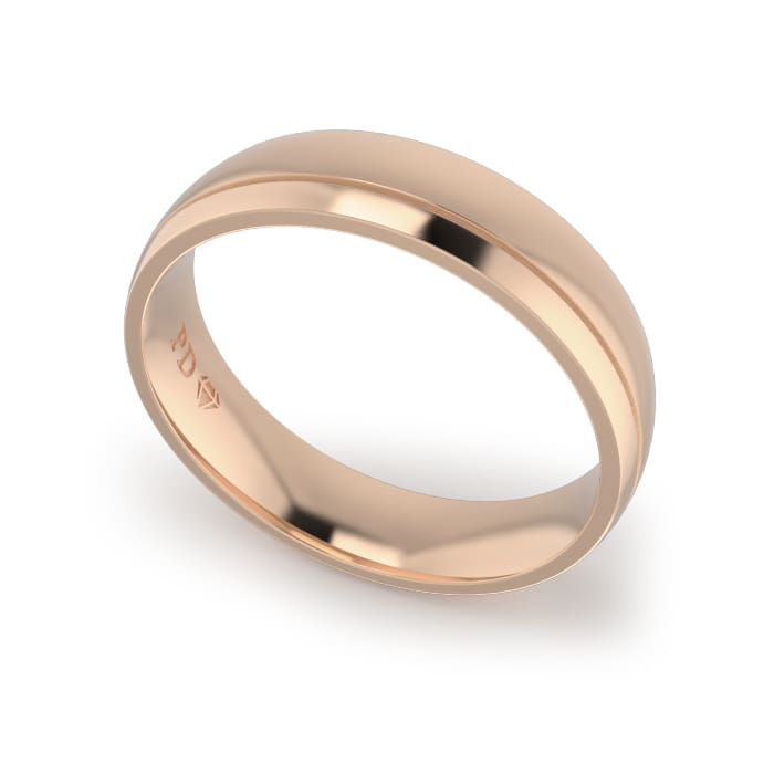 Gents-Wedding-Ring-Rose-Gold-Single-Groove-5mm Gents-Wedding-Ring-Rose-Gold-Single-Groove-5mm