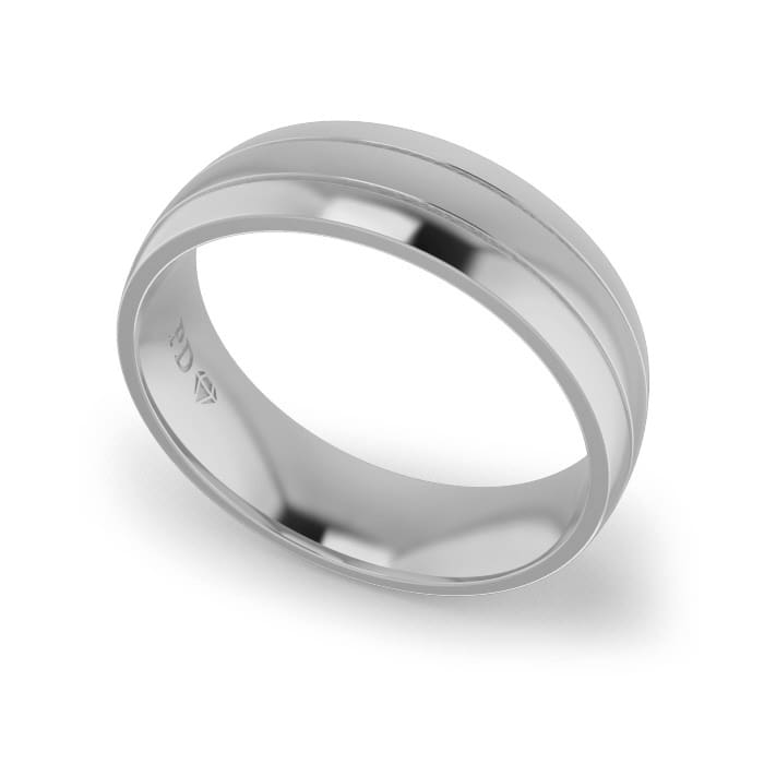 Gents-Wedding-ring-White-Gold-Double-Groove-6mm