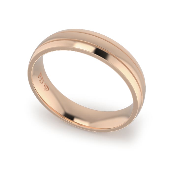 Gents-Wedding-ring-Rose-Gold-Double-Groove-5mm Gents-Wedding-ring-Rose-Gold-Double-Groove-5mm