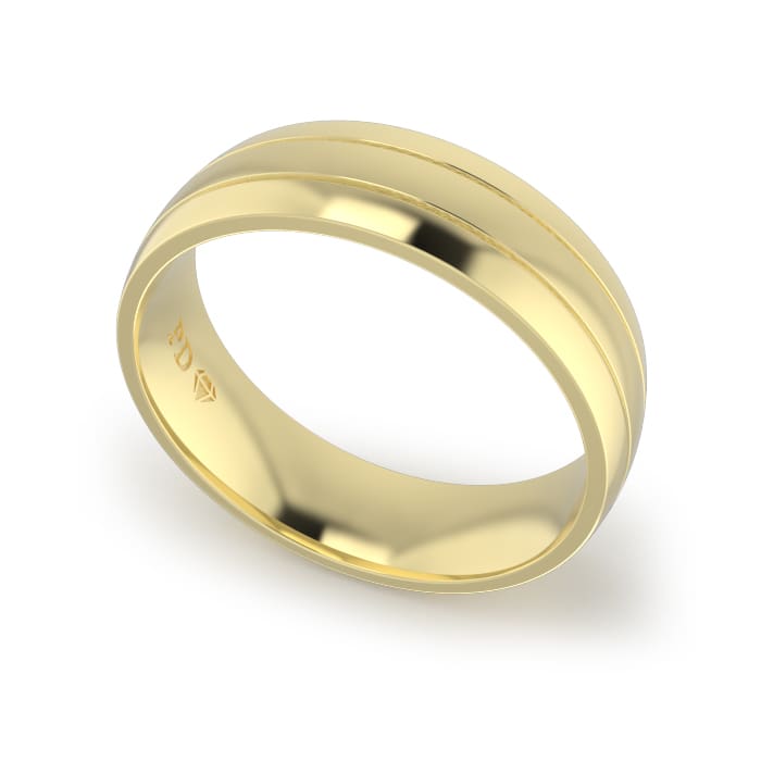 Gents-Wedding-ring-Yellow-Gold-Double-Groove-6mm