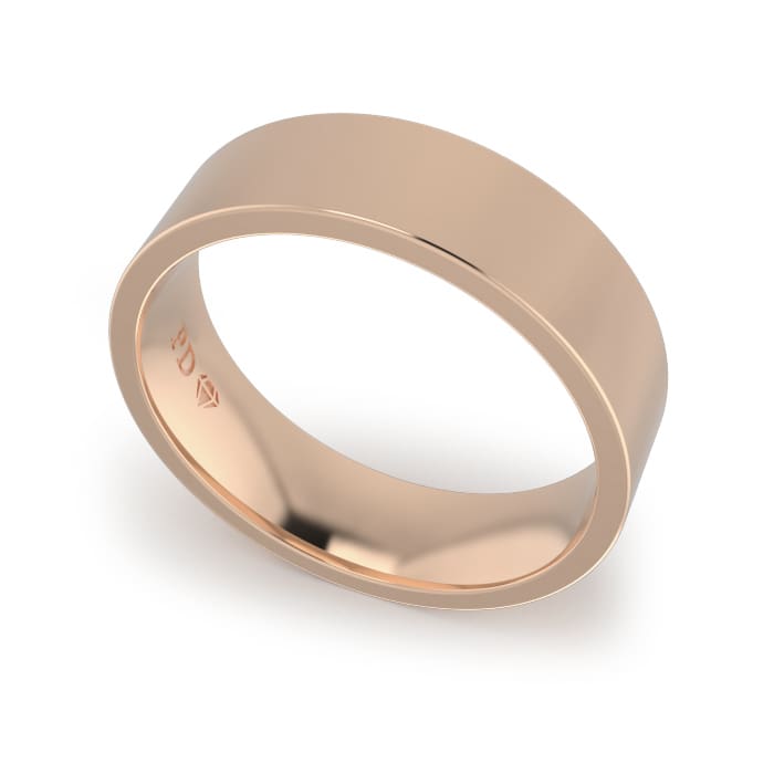 Gents-Wedding-Ring-Rose-Gold-Flat-6mm Gents-Wedding-Ring-Rose-Gold-Flat-7mm