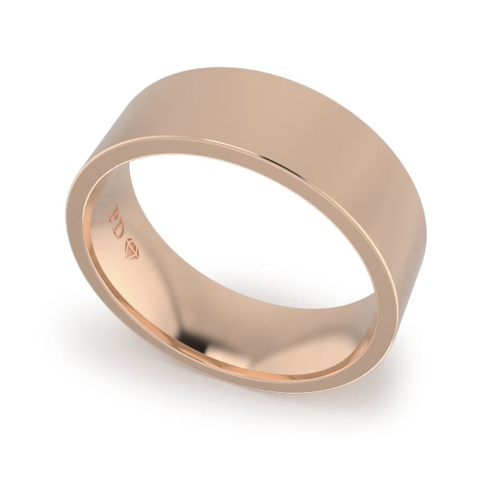 Gents-Wedding-Ring-Rose-Gold-Flat-7mm Gents-Wedding-Ring-Rose-Gold-Flat-7mm
