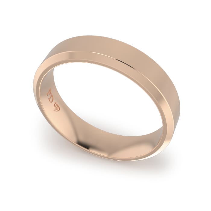 Gents-Wedding-Ring-Rose-Gold-Bevelled-6mm-Cross-Section