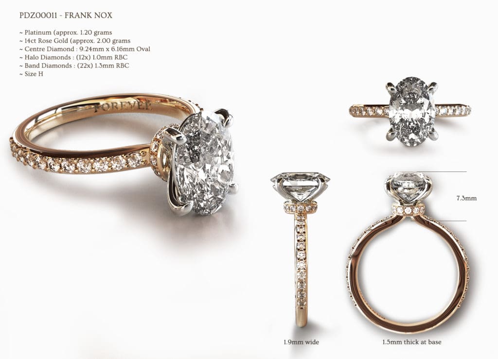 PDZ00011 4claw oval solitare