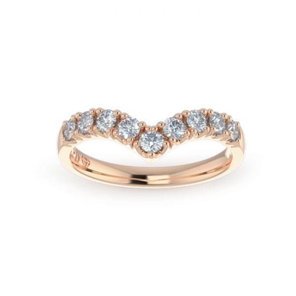 Ladies-Wedding-Diamond-Ring-Pointed-RG-Scallop Pave-2.5mm