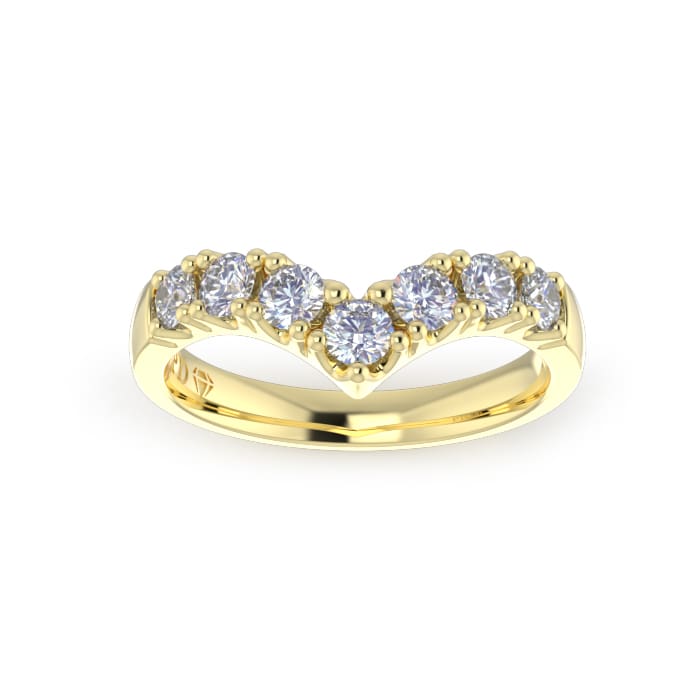 Ladies-Wedding-Diamond-Ring-Pointed-YG-Scallop Pave-3mm