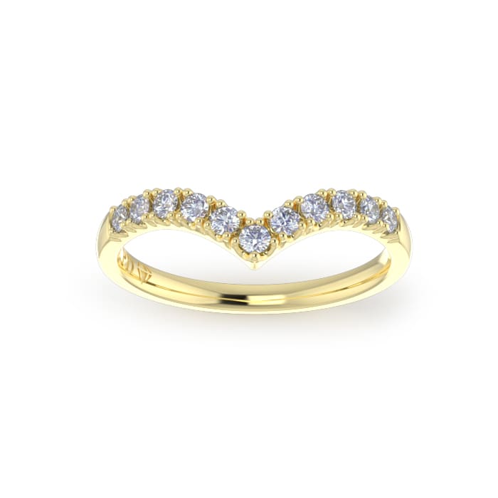 Ladies-Wedding-Diamond-Ring-Pointed-YG-Scallop Pave-2mm