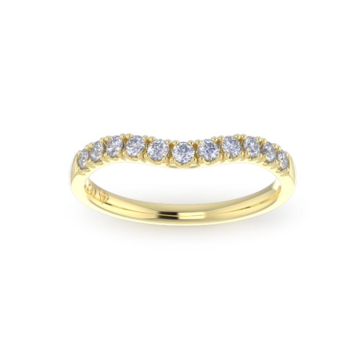 Ladies-Wedding-Diamond-Ring-YG-Curved-Scallop Pave-2mm