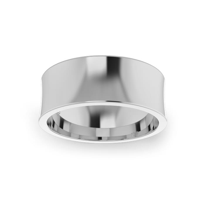Gents-Wedding-Ring-White-Gold-Concave-8mm-Top