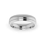 Gents-Wedding-ring-White-Gold-Double-Groove-5mm-Top Gents-Wedding-ring-White-Gold-Double-Groove-5mm-Top