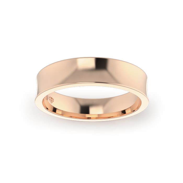 Gents-Wedding-Ring-Rose-Gold-Concave-5mm-Top