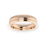 Gents-Wedding-ring-Rose-Gold-Double-Groove-5mm-Top Gents-Wedding-ring-Rose-Gold-Double-Groove-5mm-Top
