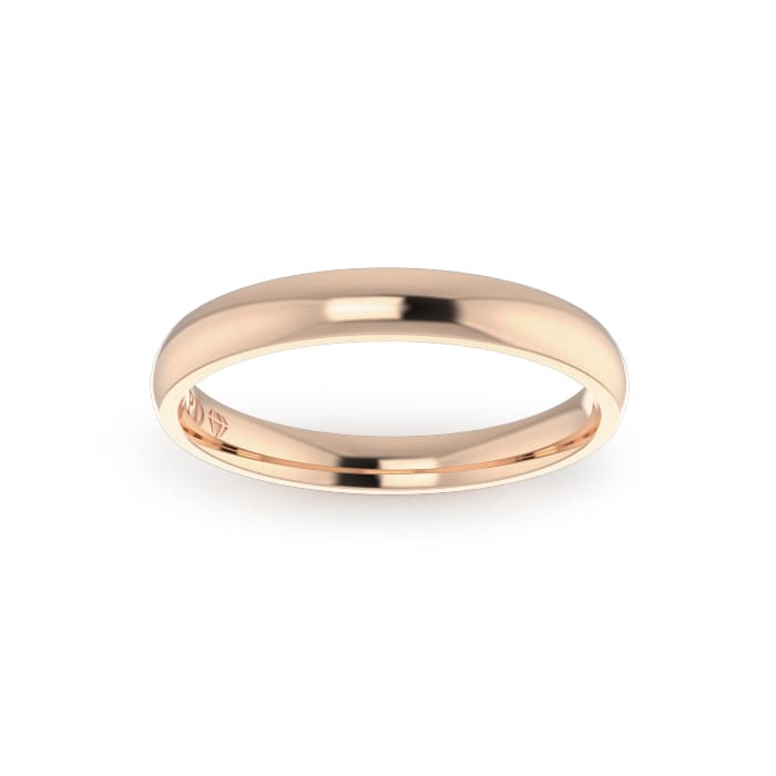 Gents-Wedding-ring-Rose-Gold-Quater-Round-3mm