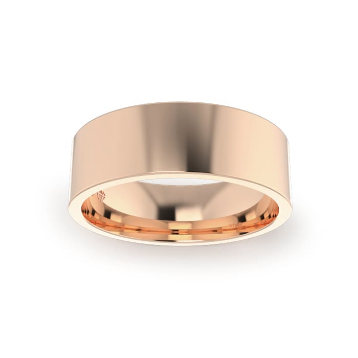 Gents-Wedding-Ring-Rose-Gold-Flat-7mm-Top Gents-Wedding-Ring-Rose-Gold-Flat-7mm-Top