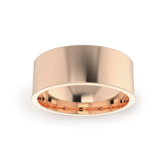 Gents-Wedding-Ring-Rose-Gold-Flat-8mm-Top Gents-Wedding-Ring-Rose-Gold-Flat-8mm-Top