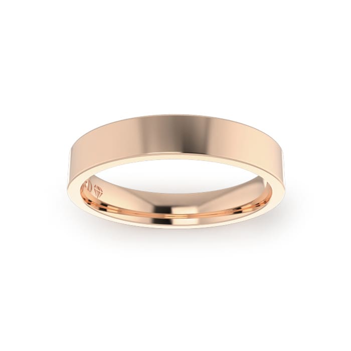 Gents-Wedding-Ring-Rose-Gold-Flat-4mm-Top Gents-Wedding-Ring-Rose-Gold-Flat-4mm-Top