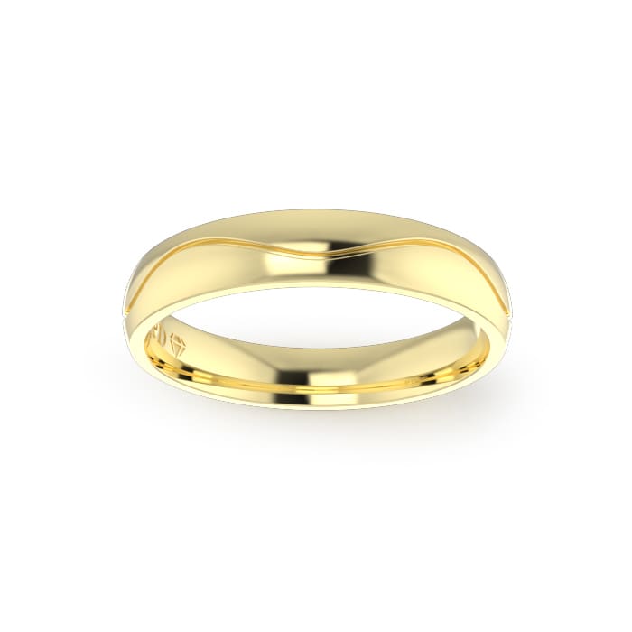 Gents-Wedding-Ring-Yellow-Gold-Wave-4mm-Top