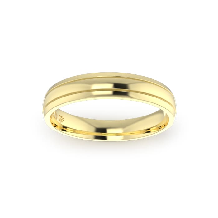 Gents-Wedding-ring-Yellow-Gold-Double-Groove-4mm-Top