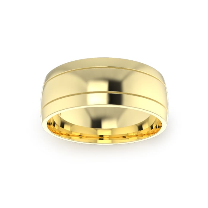 Gents-Wedding-ring-Yellow-Gold-Double-Groove-8mm-Top