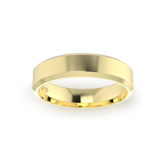 Gents-Wedding-Ring-Yellow-Gold-Bevelled-5mm-Top Gents-Wedding-Ring-Yellow-Gold-Bevelled-5mm-Top