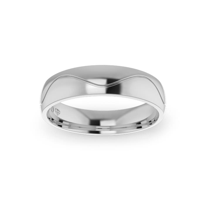 Gents-Wedding-Ring-Plat-Wave-5mm-Top
