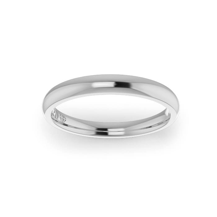 Ladies-Wedding-ring-White-Gold-Quarter Round-Top-2.50mm Ladies-Wedding-ring-White-Gold-3mm