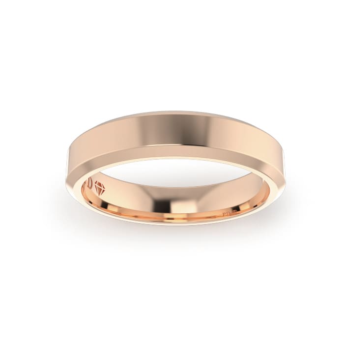 Ladies-Wedding-Ring-Rose-Gold-Bevelled-Top-4.00mm Ladies-Wedding-Ring-Rose-Gold-Bevelled-Top-4mm