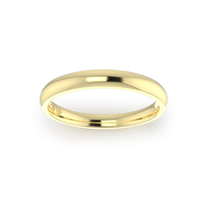 Ladies-Wedding-ring-Yellow-Gold-Quarter Round-Top-2.50mm