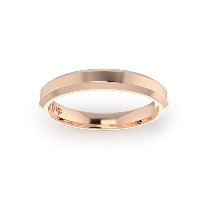 Ladies-Wedding-Ring-Rose-Gold-Bevelled-Top-3.00mm Ladies-Wedding-Ring-Rose-Gold-Bevelled-Top-3.00mm
