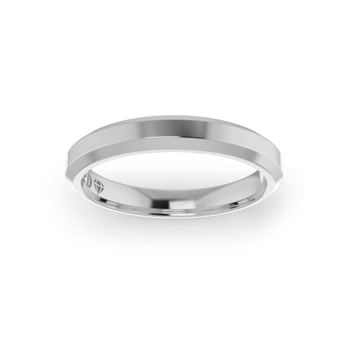 Ladies-Wedding-Ring-PLAT-Bevelled-Top-3.00mm Ladies-Wedding-Ring-PLAT-Bevelled-Top-3.00mm