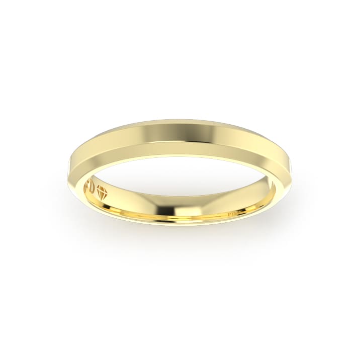 Ladies-Wedding-Ring-Yellow-Gold-Bevelled-Top-3.00mm