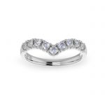 Video-Ladies-Wedding-Diamond-Ring-Pointed-PLAT-Scallop Pave-2.5mm