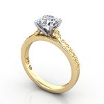 Video-Round Engagement Ring, Yellow Gold, RS50, 3D Video-Round Engagement Ring, Yellow Gold, RS50, 3D