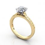 Video-Pear Engagement Ring, Yellow Gold, RS50, 3D Video-Pear Engagement Ring, Yellow Gold, RS50, 3D