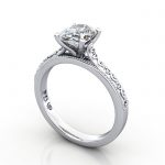Video-Oval Engagement Ring, White Gold, RS50, 3D Video-Oval Engagement Ring, White Gold, RS50, 3D