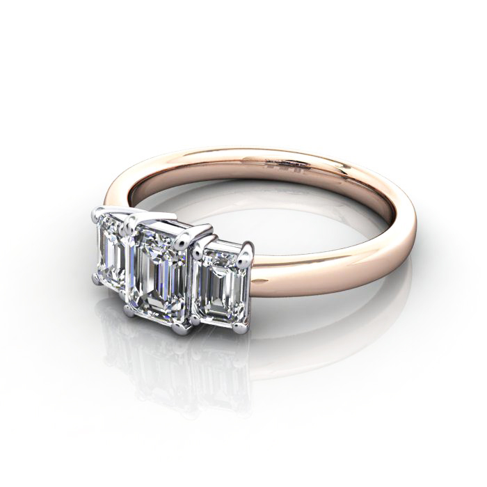 Trilogy-Diamond-Ring-RT4-Emerald-Cut-Diamond-Rose-LF