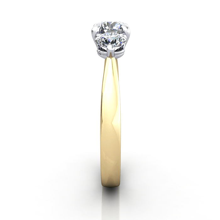 Engagement Ring RT3-Round-YG-SV