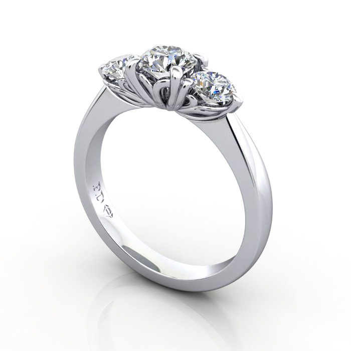 Video-Engagement Ring RT3-Round-Plat-3D