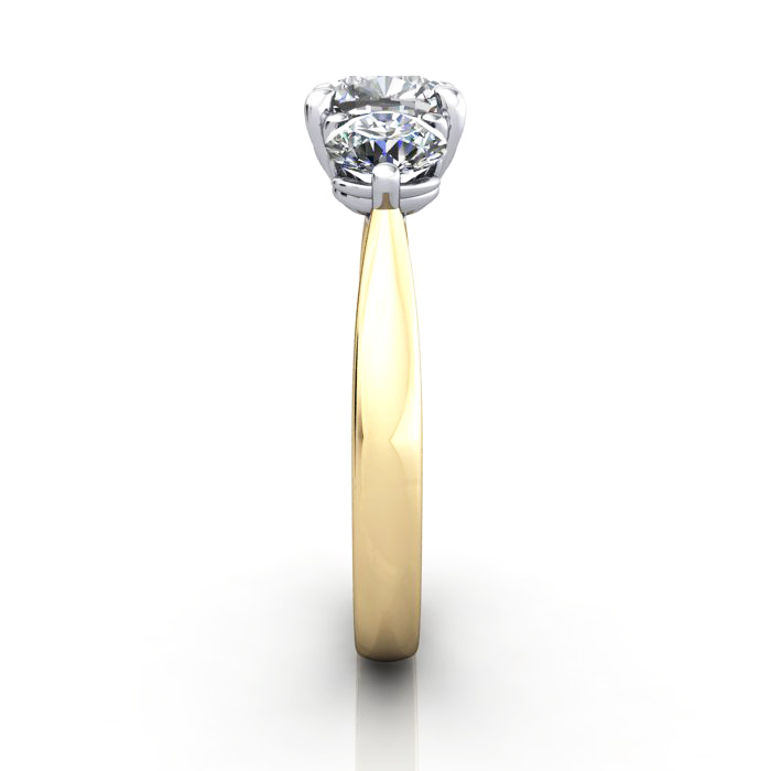Engagement Ring RT3-Cush-YG-SV