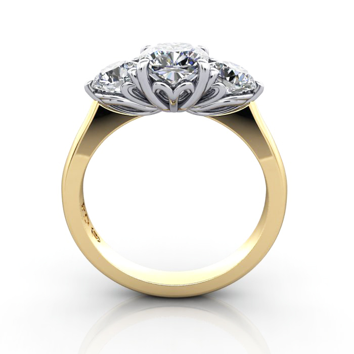 Engagement Ring RT3-Cush-YG-TF