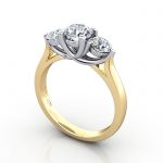 Video-Trilogy Engagement Ring, Yellow Gold, RT1, 3D