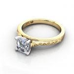 Assher Engagement Ring, Yellow Gold, RS50, LF